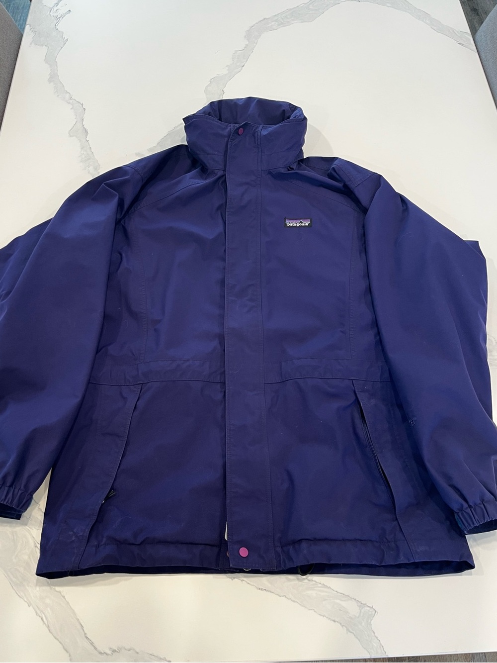 Patagonia Purple Hooded Rain Jacket